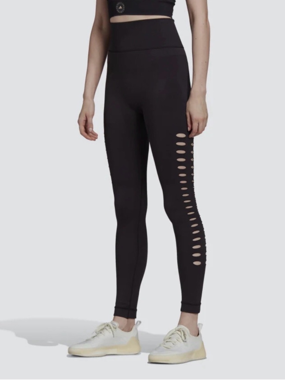 Adidas by Stella McCartney TruePurpose Yoga Knit Tights Black cutout, size S NWT